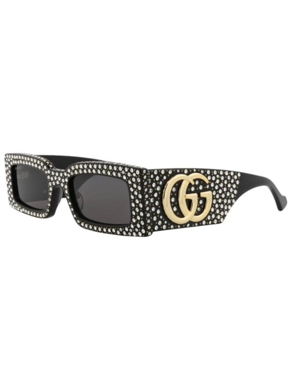 New Gucci Womens Square/Rectangle Black Black Grey Fashion Designer Sunglasses